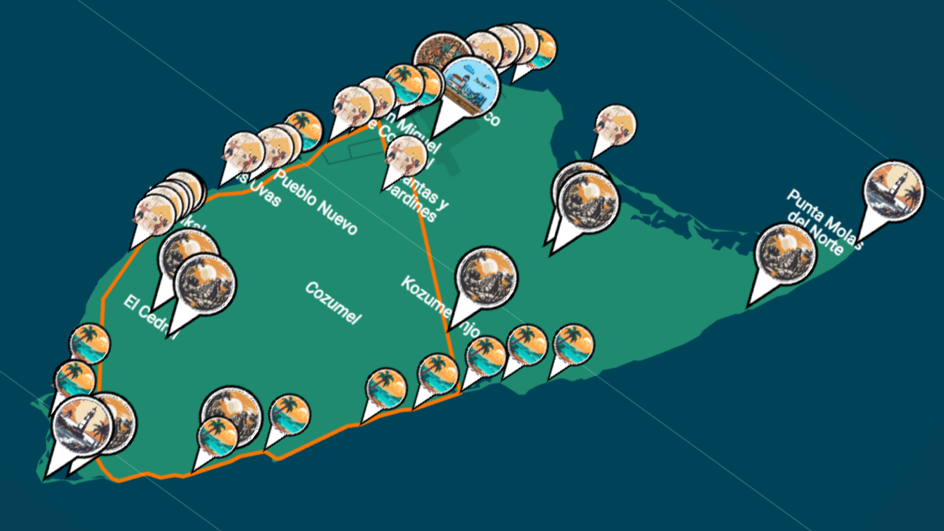 Map of Cozumel - Cozumel Mexico.net